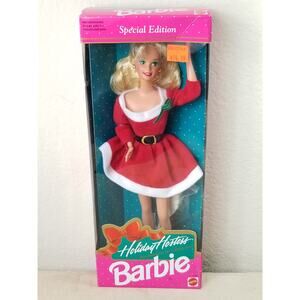 Barbie Doll Holiday Christmas Hostess 11" Red Dress Disney Mattel 1992 Vtg
